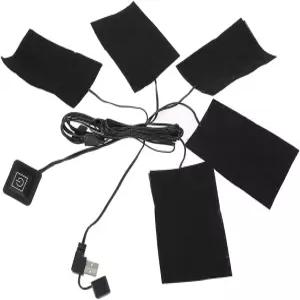 조끼용 USB 히팅 패드 전기 의류 워머 히터 온도 조절 가능 목 등 복부 요추 5피스