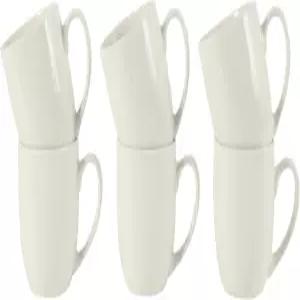 깁슨 홈 그레이트 에센셜 16온스 도자기 커피 머그잔 - 라떼 핫 티 카푸치노 모카 에스프레소 코코아용 6컵