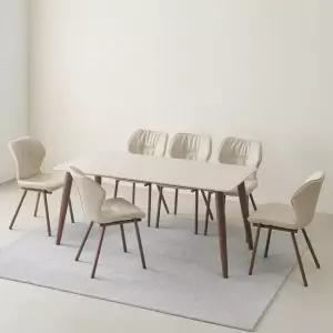 스코나 리오나 양면 포세린 세라믹 6인 식탁세트(의자6개)
