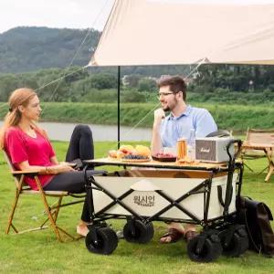 웨건 차박 오픈형 확장형 폴딩카트 광폭타이어 접이식