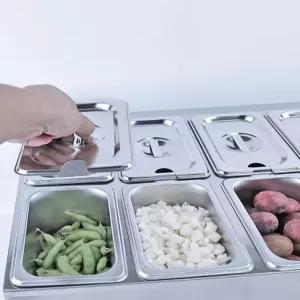 반찬 업소용 내부스텐 밧드 셀프바 반찬용기 트레이 스테인레스 뷔페 디지털 앞작업대 식당