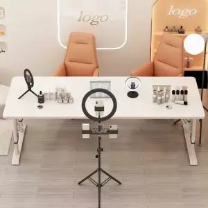 방송용 책상 2인용 바퀴 PC방 조립식 확장형 가로160 블랙 기본 사무용