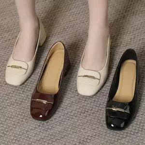 여성 사뿐 엄마구두 플랫 에나멜 단화 리얼가죽 가보시 광택 빅사이즈 봄가을 슬림핏 SPO마켓1