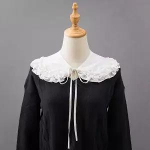 2컬러 페이크카라 숄 블라우스 러플 드레스 넥케이프 dep2+1TdZ