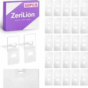 제리리온 60개 투명 수직 블라인드 슬랫 수리 필 매달린 위한 부러진 스틱 고정 솔루션 구멍을 - 탭 30개