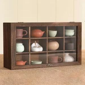 원목 찻잔보관함 진열대 다크우드 책상 커피 머그컵 보관함 와인 인테리어 세트랙 찻잔