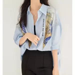 [하프클럽/]팜머프린팅 셔츠블라우스 76A9AC