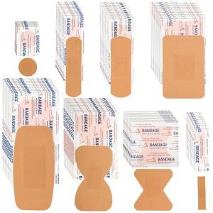 Lounsweeer 720개 모듬 붕대 벌크 버라이어티 팩 유연한 접착 통기성 방수 손가락 끝 관리 얼굴 팔 스크랩