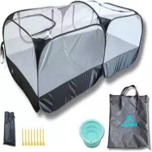 코드 액세스 포트가 있는 RAZL 랜치 소형 동물 플레이펜 치킨 브로더 탈착식 베이스가 휴대용 팝업 펫