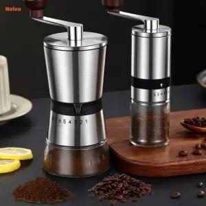 커피 머신 추출기 부품 악세사리 가정용 수동 그라인더 6/8 조정 가능한 설정 사무실용 스테인레스 휴대용