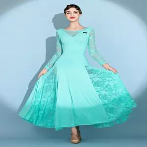 아우얼스룸 왈츠 드레스 의상 댄스복 스포츠 네이비 왈츠복 여성 무용복 S