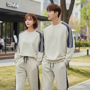 남자 여자 커플 봄 트레이닝복세트 런닝복 체육복 운동복 맨투맨 트랙 팬츠 셋업 세트