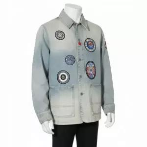 겐조 KENZO 패치 데님 자켓 청자켓 FD6 5DV107 6A8 DS