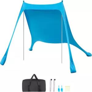 VEVOR 비치 텐트 선 쉘터 UPF50 자외선 차단 높이 6.6피트 7.5x7.5피트 모래주머니가 있는 이지 팝업