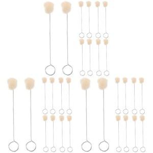 가죽 염색 및 공예를 위한 THEAUX 30pcs 울 도버스 금속 손잡이, 매끄러운 얼룩과 염료를 다용도 브러시 어플리케이터 프로젝트 진행