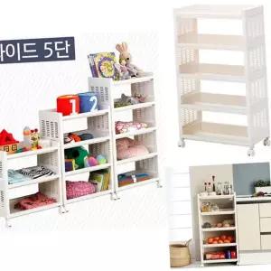 좁은 틈새 와이드 슬림 조립식 바퀴형 수납장 베란다 플라스틱 트롤리 이동식 정리함 이동형 트레이 다용도