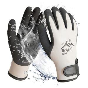 Brigic 방수 내후성 겨울 작업 작업에 장갑 야외 XL 및 원예 그레이 이상적