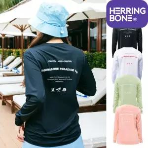 여성 세미 루즈핏 긴팔 래쉬가드 수영복 상의 빅사이즈 비치웨어 RI379W - RI379 후르츠 2299850 헤링본 J