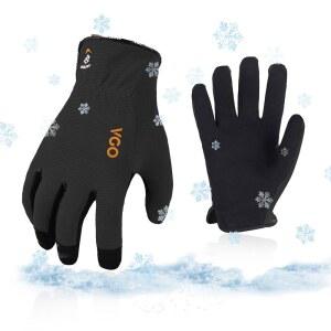 Vgo... 0 C/32 겨울 남성용 경량 장갑 작업 가벼운 작업 안감 AL87 가능(블랙 창고 세탁 조경