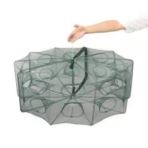 접힌 낚시 미끼 트랩 6/8/12/16/20 구멍 물고기/게/새우/Crawdad 포수 업그레이드 대형 공간 선물용 접이식