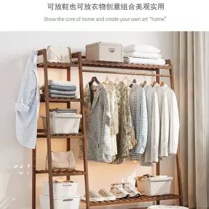 이동식 행거 원목 스탠딩 층 스탠드 80폭 국민튼튼 호두색 드레스룸