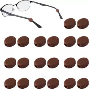 lvvfit 실리콘 안경 템플 그립 리테이너 미끄럼 방지 소프트 미니 선글라스용 프레임 브라운 10켤레