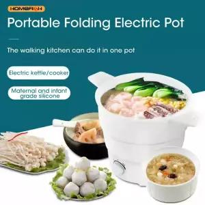 홈피쉬 접이식 실리콘 전기포트 휴대용 다용도 온수 보일러 여행용 110/220V 캠핑에 이상적