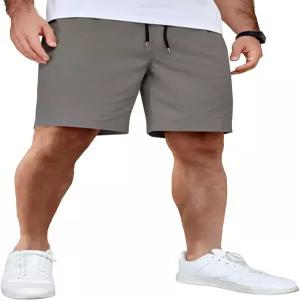 COOFANDY 남성 캐주얼 반바지 면 신축성 허리 드로스트링 경량 여름 해변