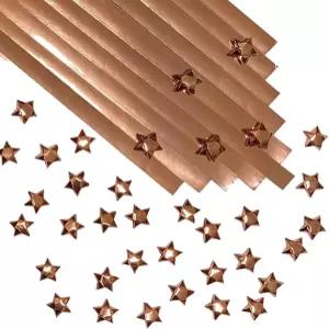 종이접기 행운의 별 퍼프 만들기 위한 500스트립 로즈 골드 호일 종이 반사 거울 반짝이는 0.5 x 11 인치