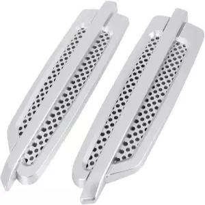 X AUTOHAUX 2pc 공기 흐름 흡입 커버 후드 통풍구 장식 실버 톤 자동차용