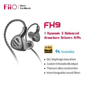 Fiio Fh9 이어폰 1dd+6ba Hifi Knowles  분리형 Mmcx 2.5/3.5/4.4 이어버드 포함