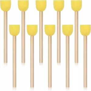 10 PCS 원형 스펀지 페인트 브러시 아크릴 페인팅용 및 페이스 예술 DIY 공예 노란색