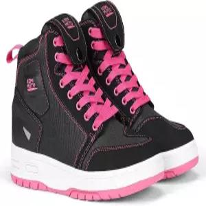 케미모토 모터사이클 슈즈 여성용 라이딩 사계절용 캐주얼 신발 끈 포켓 포함