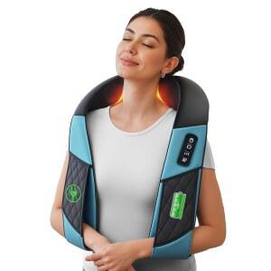 COMFIER FSA 자격을 갖춘 심부 조직용 무선 목 마사지기 열이 있는 시아츠 어깨 3D 반죽 등 베개