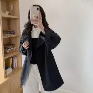 M1 여성용 하프 캐주얼 트렌치코트 트렌드 러블리 카디건 봄가을 상의 차이나 슬림핏 싱글 JEN3