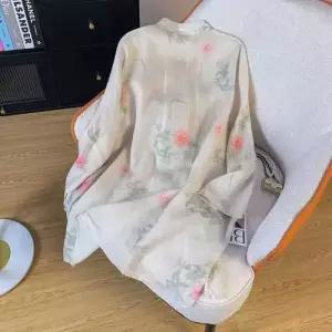 M1 빈티지 여자 하프 상의 프린트 러블리 래쉬가드 카디건 핸드메이드 반버클 JEN1