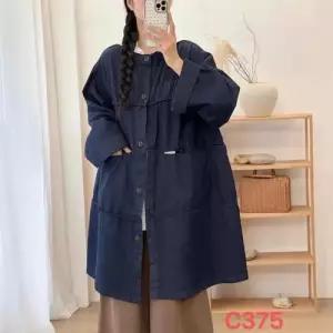 M1 청 하프 빈티지 캐주얼 여자 라운드 카디건 러블리 JEN1