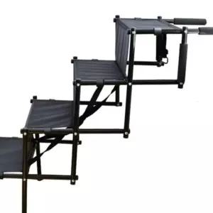 강아지 사다리 접이식 계단 발판 5단 오르막 철제 프린팅 트렁크 차박 블랙