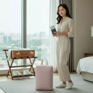 여행용 신발 파우치 방수 슈즈 보관 가방 휴대용 운동화 수납백 손잡이형