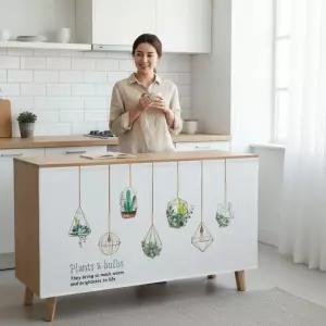 주방 싱크대 하부장 커튼 수납장 먼지 방지 바란스 가림막 인테리어