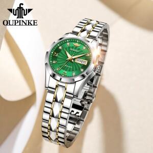 호환상품 OUPINKE 3169  고급스러운 여성용 시계 오토매틱 기계식 데이데이트 야광 방수 호환