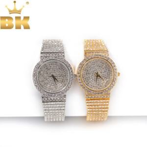 호환상품 블링 킹-여성용  캐주얼 자동 시계 스테인레스 스틸 아이스 방수 손목 선물