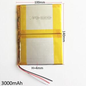 리튬 폴리머 충전식 배터리 패드 전자책 GPS PSP DVD 보조배터리 태블릿 PC 노트북 40140100 7.4V 3000mAh