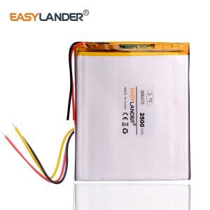 3라인 3.7V 2500mAh 366475 태블릿 PC GPS 전자책용 폴리머 리튬 Lipo 이온 배터리