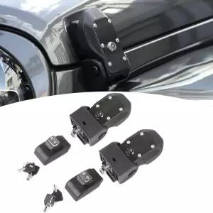 지프 랭글러 JL 2018 키 핏이 있는 후드 잠금 래치용 PDKLIN - 글래디에이터 JT 2020용 현재 블랙 외장