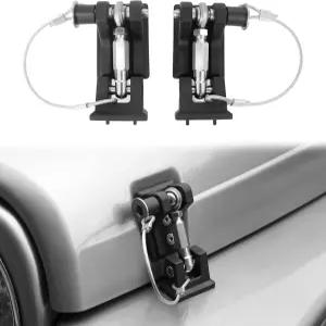 1997-2006 지프 랭글러 TJ 액세서리와 호환되는 후드 래치 잠금 알루미늄 안전 캐치 키트 교체로 플러터