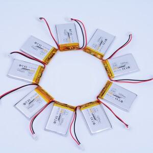 10개/몫 JST2.54 2핀 3.7V 1200mAh 603450 충전식 리튬 이온 폴리머 배터리