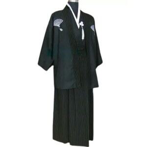 사무라이 기모노 전통의상 파티 의상 전통 블랙 베이지