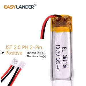 301030 충전식 리튬 이온 폴리머 배터리  나노 또는 무선 키보드용 JST2.0 2P 3.7V 110mAh 2PCs/로트