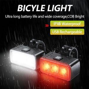사이클링 자전거 전후방 라이트 세트 USB 충전 MTB LED 방수 랜턴 액세서리